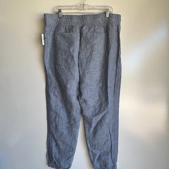 NWOT ATHLETA Cabo Linen Jogger Pants {530642} Chambray Blue Size 16 - Picture 6 of 9